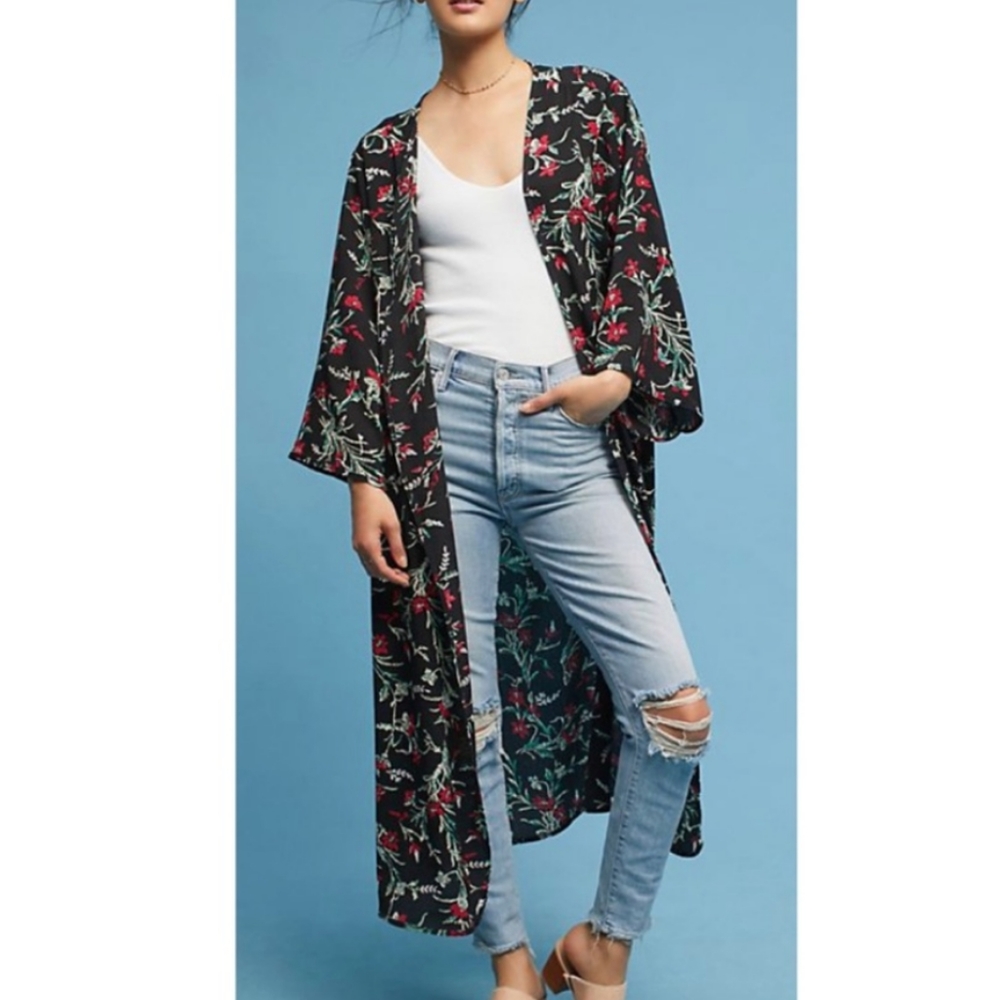 Anthropologie Floreat Floral Kimono